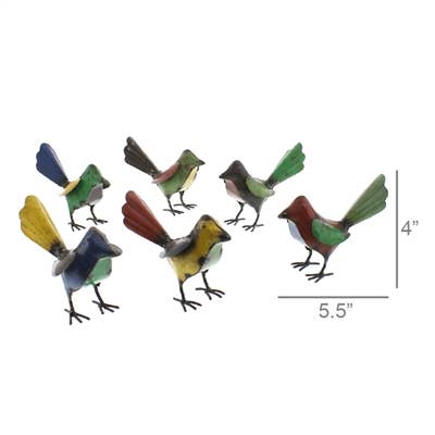 RECLAIMED METAL BIRDS - ASSORTED COLOURS