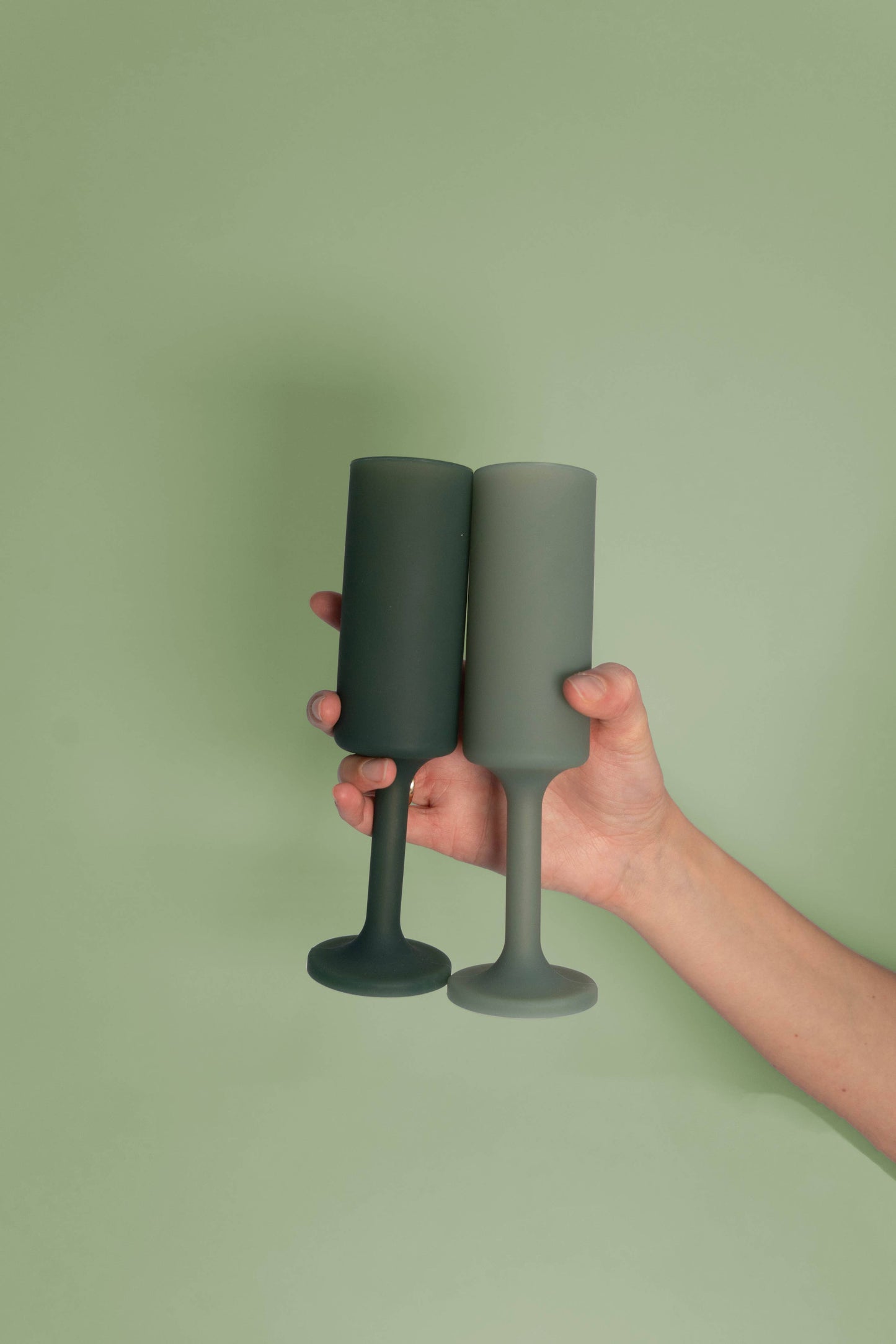 Unbreakable Silicone Champagne Flutes – Sage | Olive