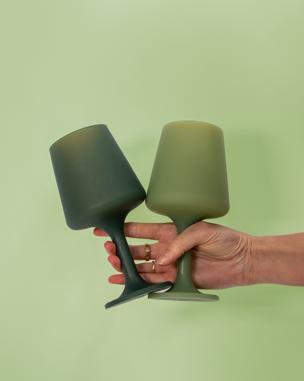 Unbreakable Silicone Wine Glasses – Sage | Olive