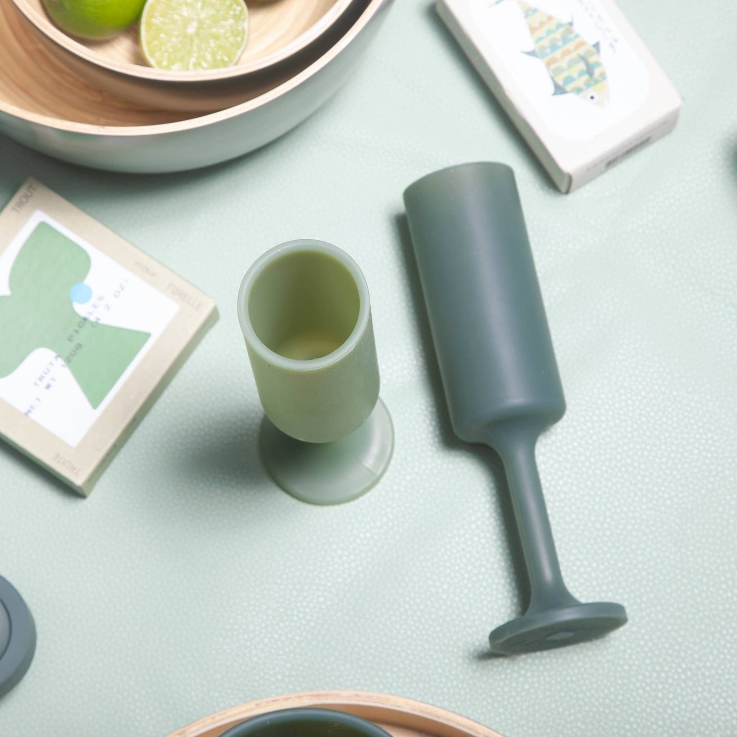 Unbreakable Silicone Champagne Flutes – Sage | Olive