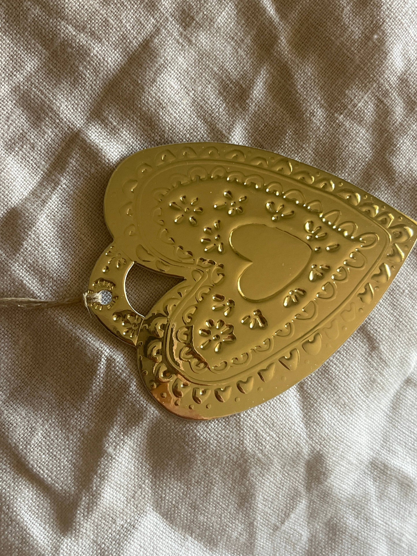 Heart- Faux-tin Ornament - Gold