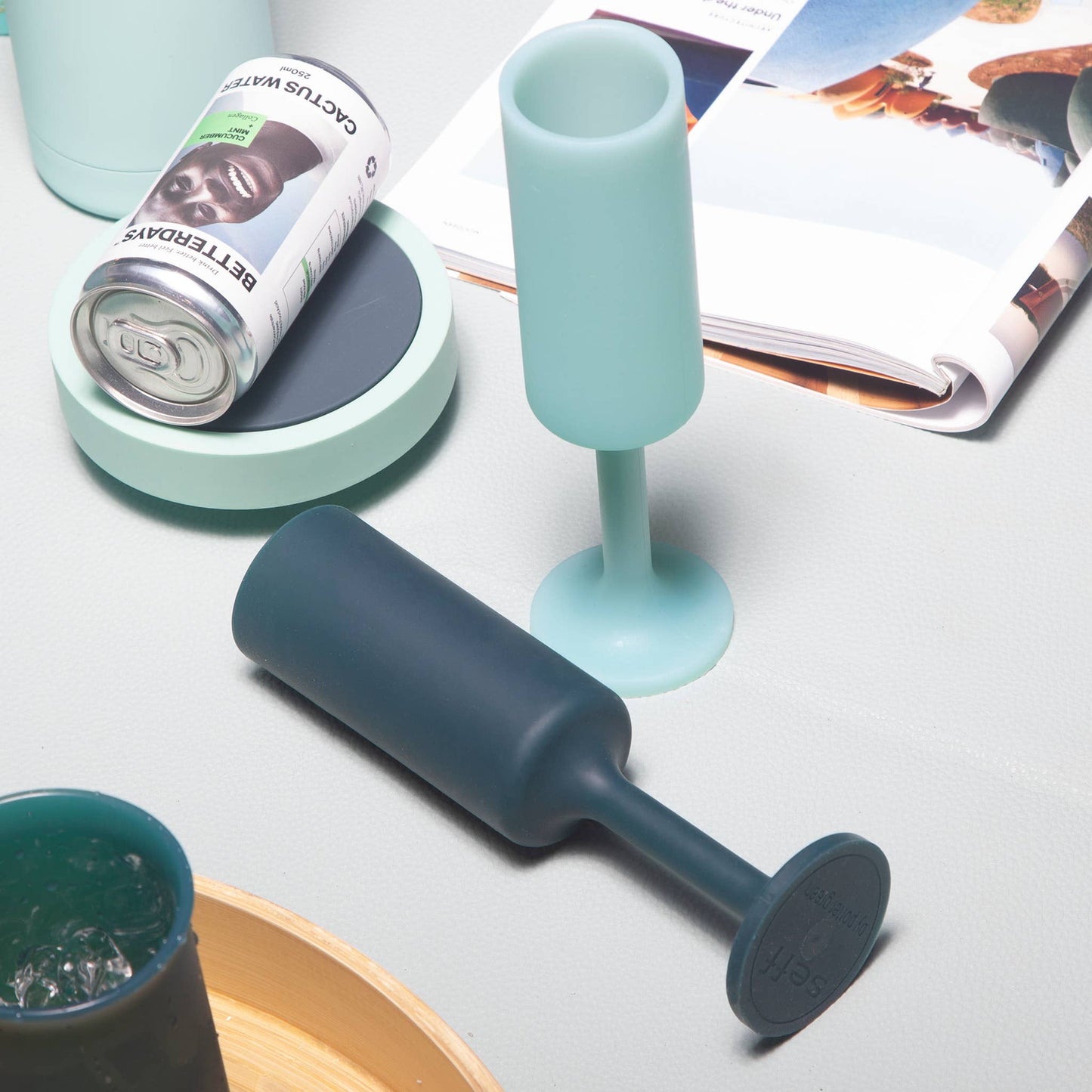 Unbreakable Silicon Champagne Flutes – Mist | Ink