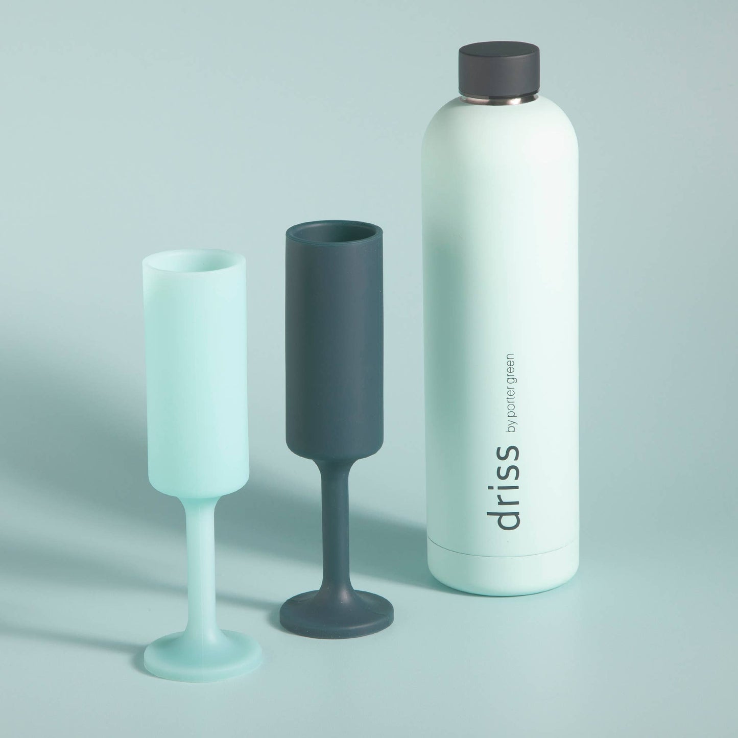 Unbreakable Silicon Champagne Flutes – Mist | Ink