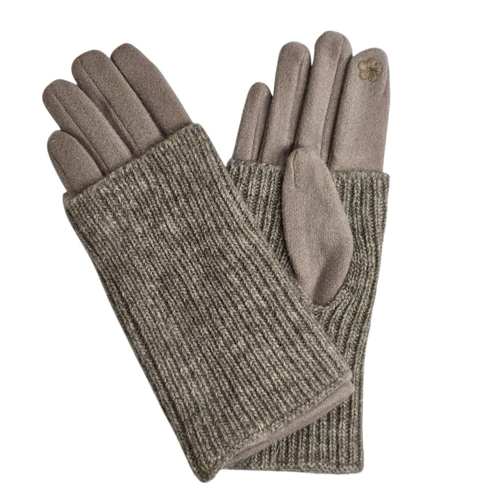 Beige Wool Glove Mittens