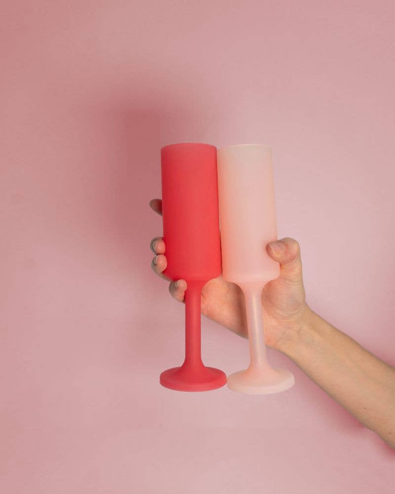 Unbreakable Silicone Champagne Flutes – Cherry | Blush