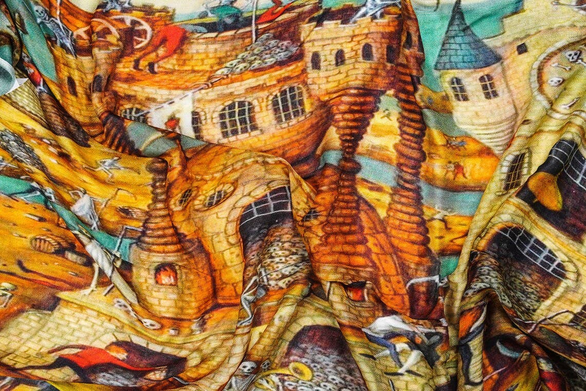 Silk Modal Scarf luxurious fabric blend - Mustard