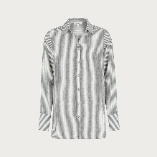ALEXA STRIPE SHIRT – BLACK/ IVORY