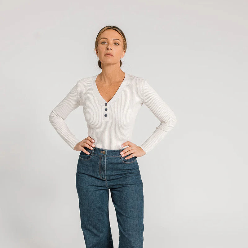AVA RIB TOP – ECRU