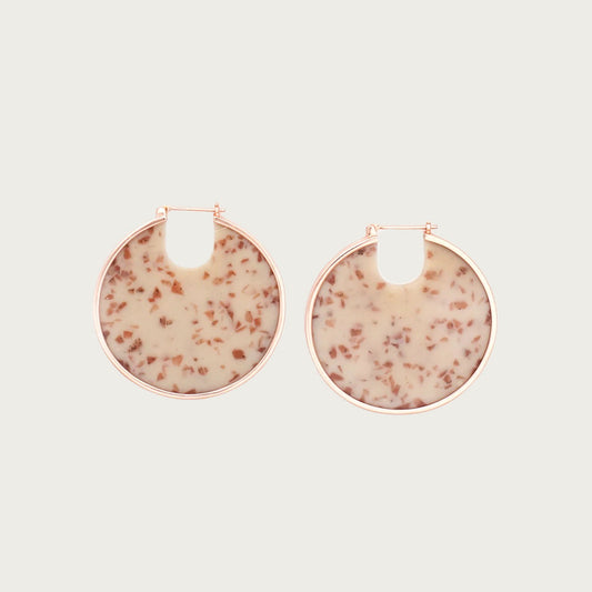 ECLIPSE HOOP EARRINGS - TAUPE CHIP