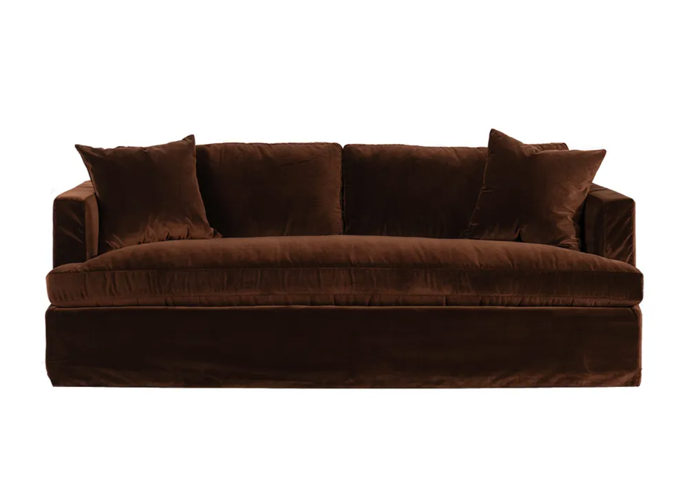 BIRKSHIRE - 3 SEATER SLIP COVER DARK CHOCOLATE VELVET