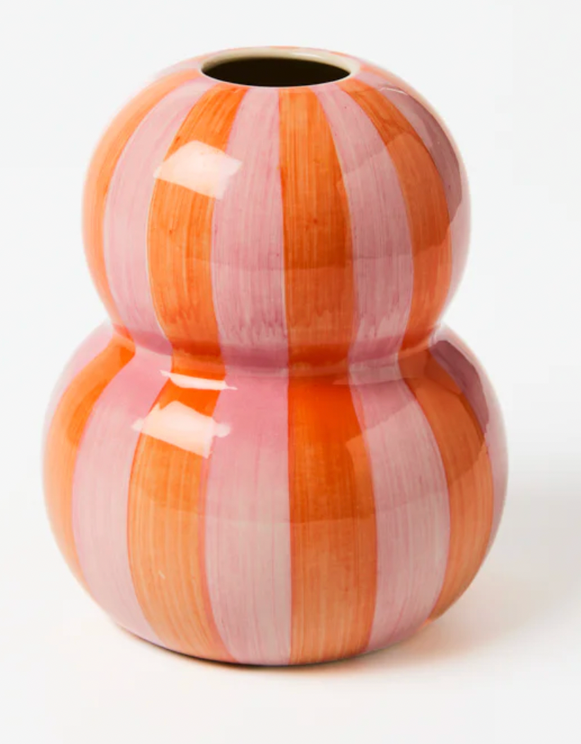 FONDA PINK ORANGE STRIPE VASE