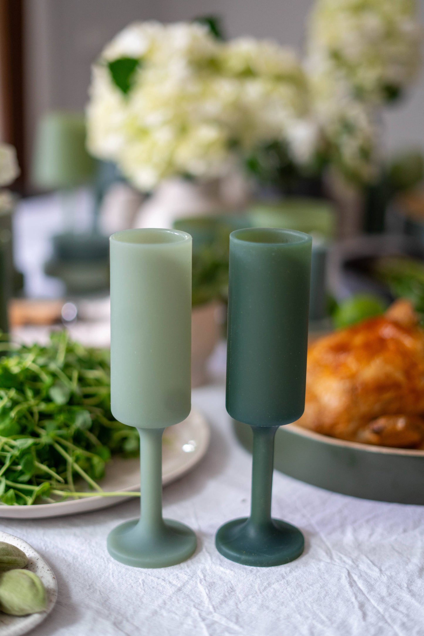 Unbreakable Silicone Champagne Flutes – Sage | Olive