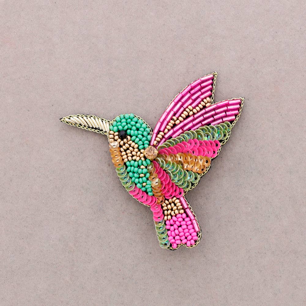 Beaded Bird Brooch