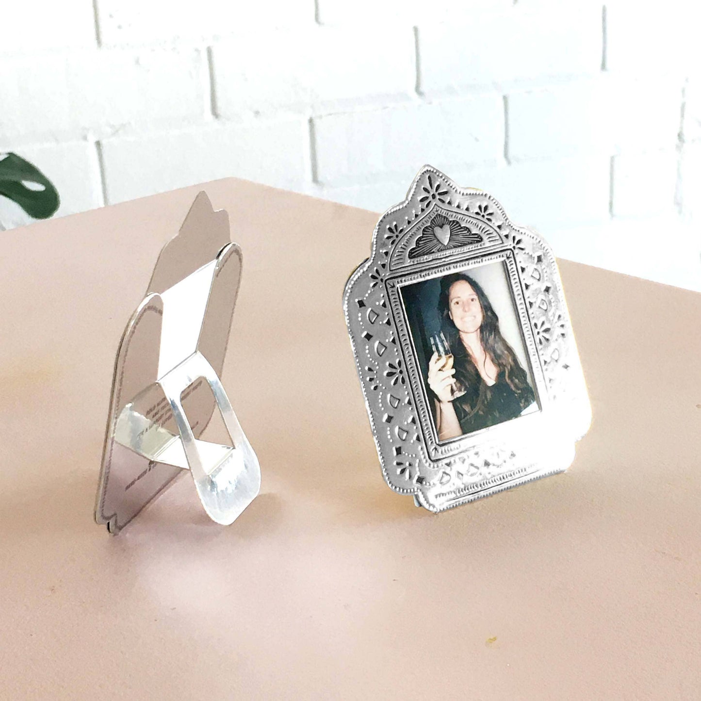 SMALL SILVER FAUX TIN FRAME