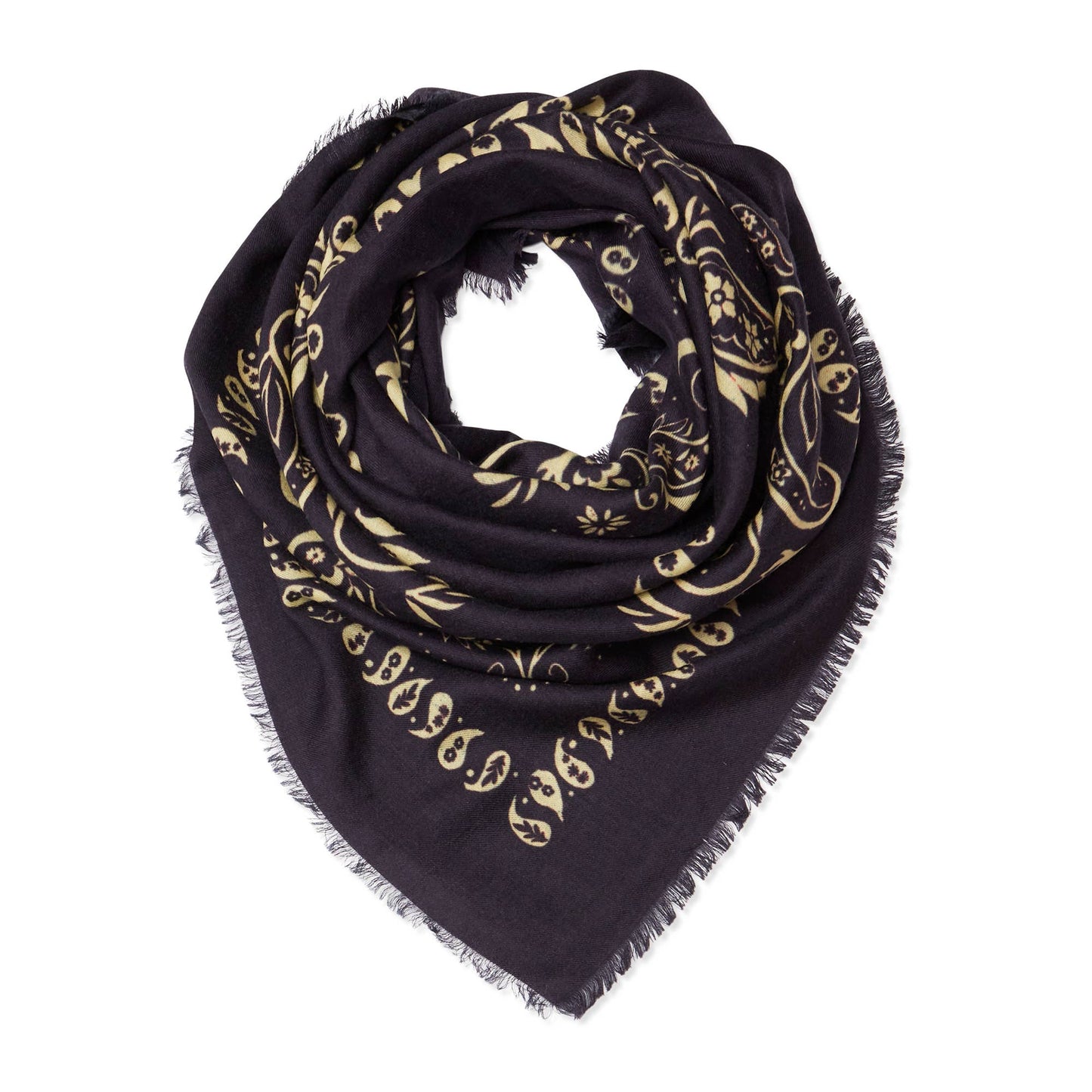 Printed XL Cashmere Bandana - Navy