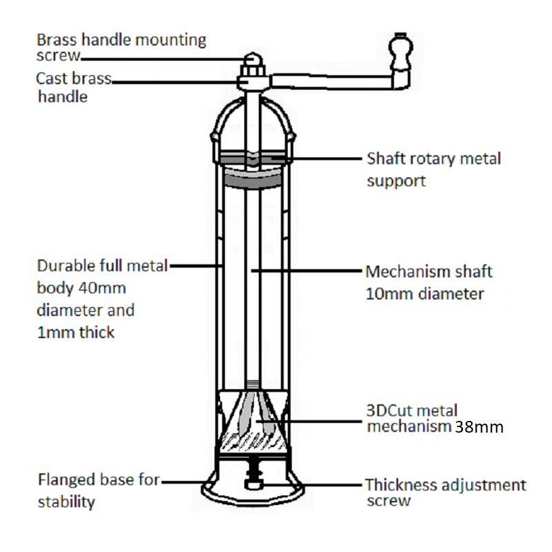 THE ORIGINAL "LARGE BRASS MILL' - 10" PEPPER GRINDER