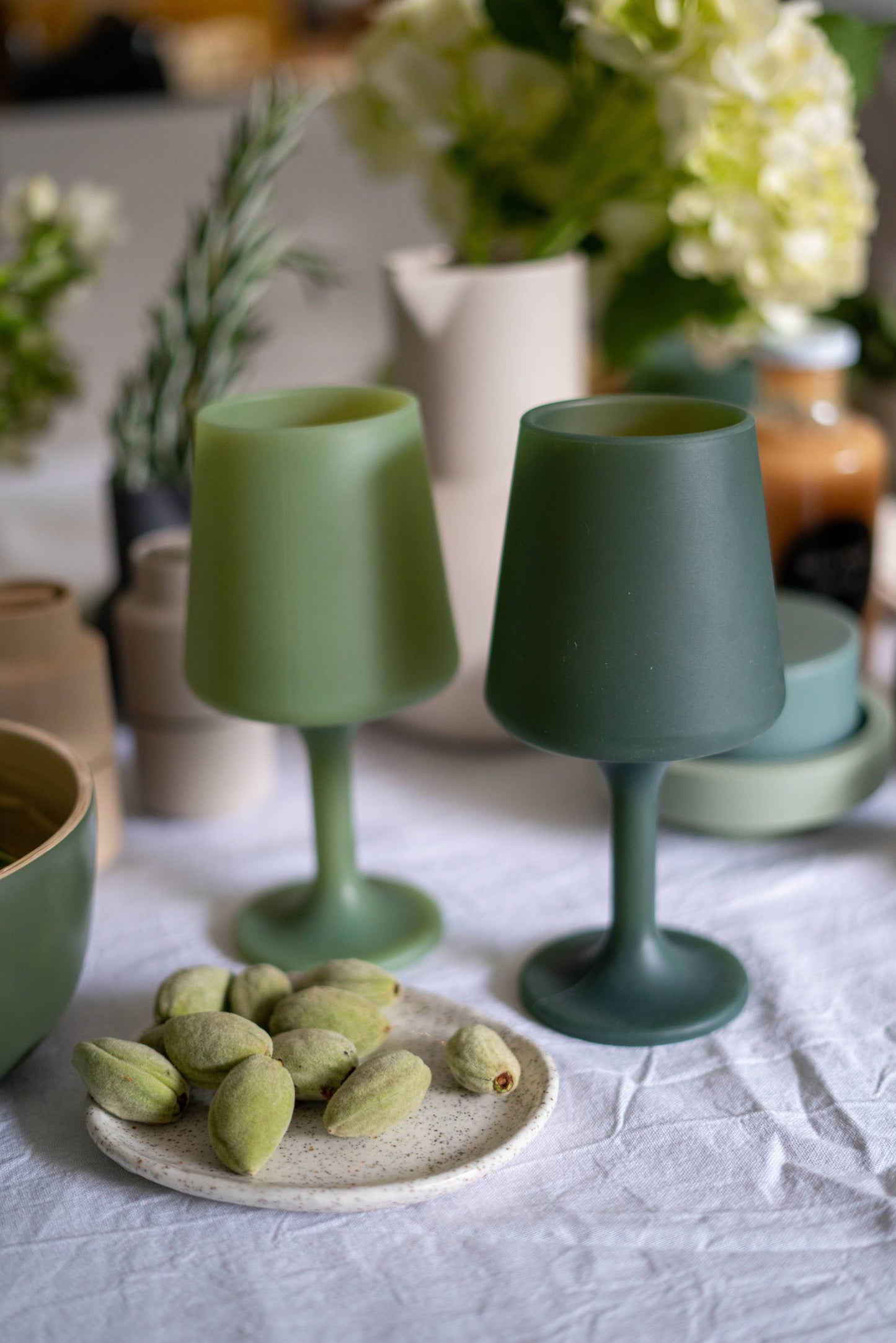 Unbreakable Silicone Wine Glasses – Sage | Olive