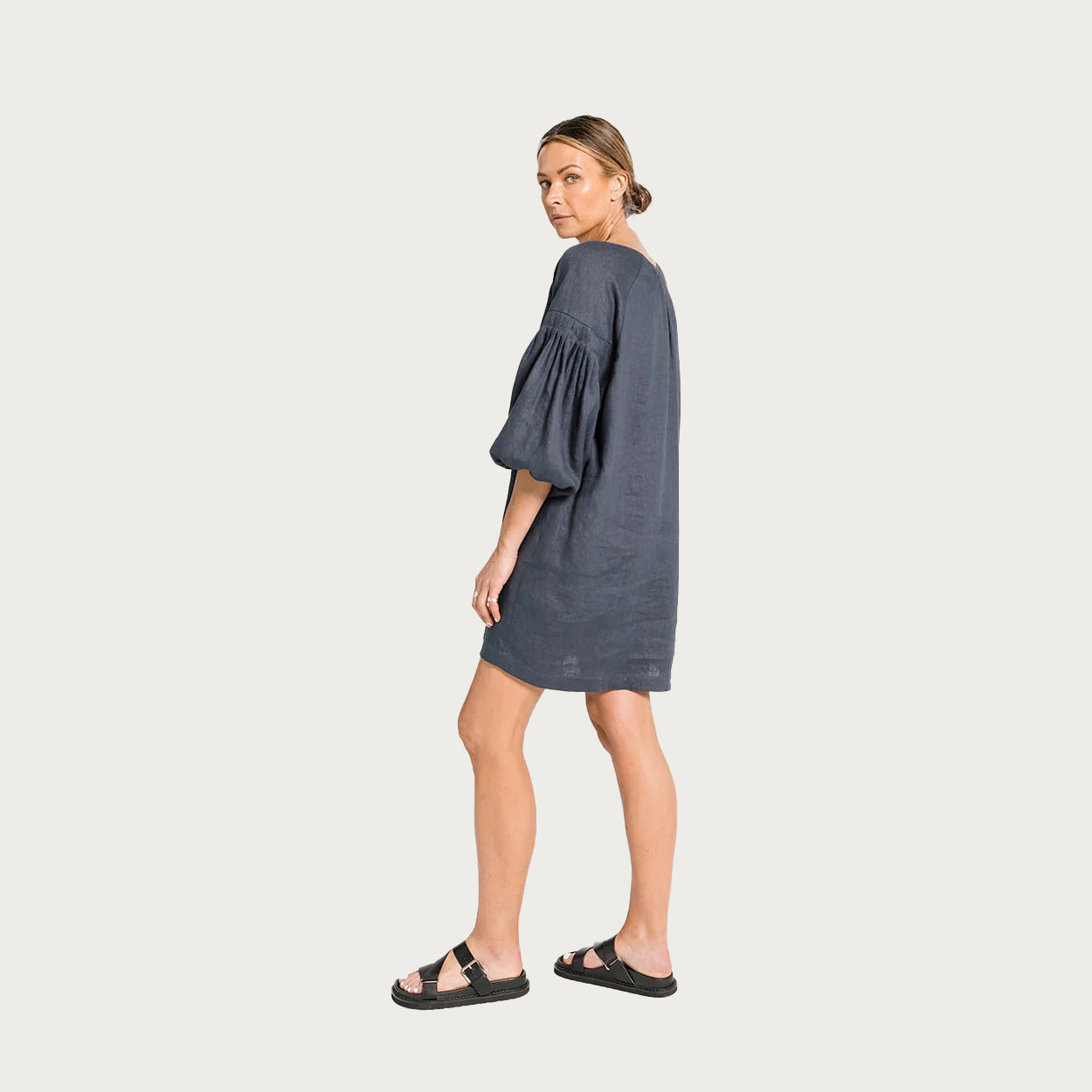 NINA PLEAT SLEEVE DRESS – OCEAN
