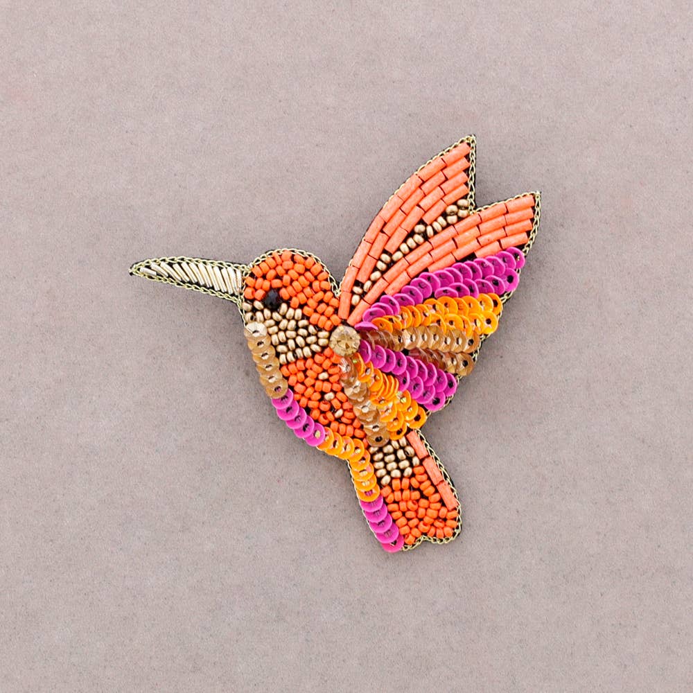 Beaded Bird Brooch