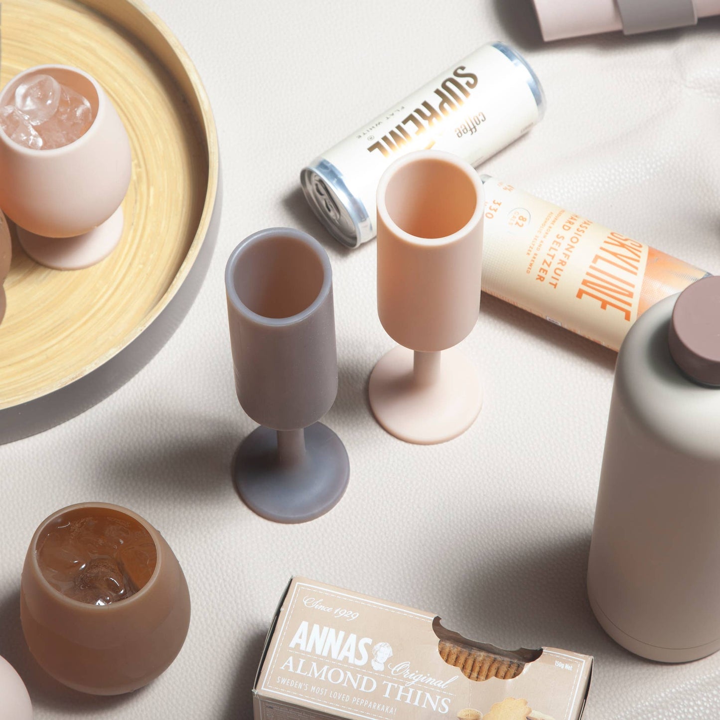 Unbreakable Silicon Champagne Flutes – Latte | Donkey