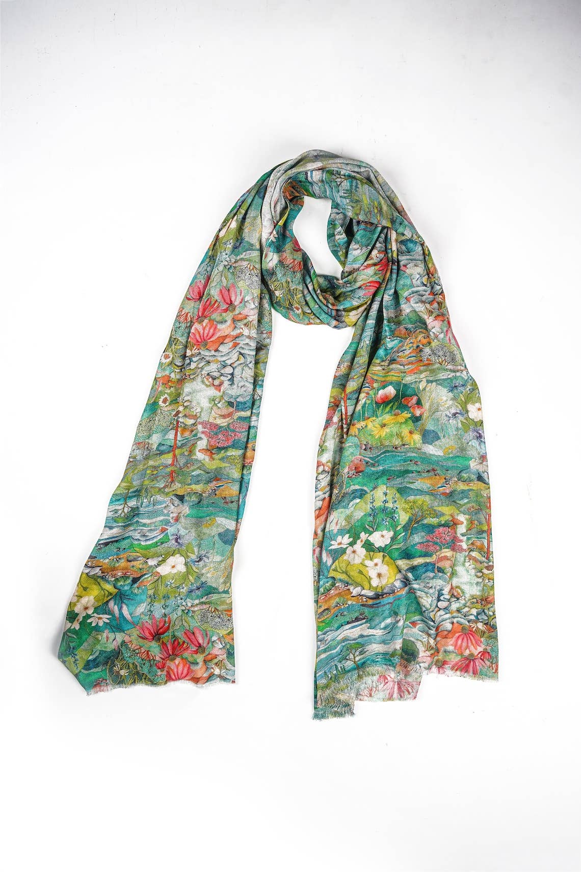 Silk Modal Scarf  luxurious fabric blend - Mint Green