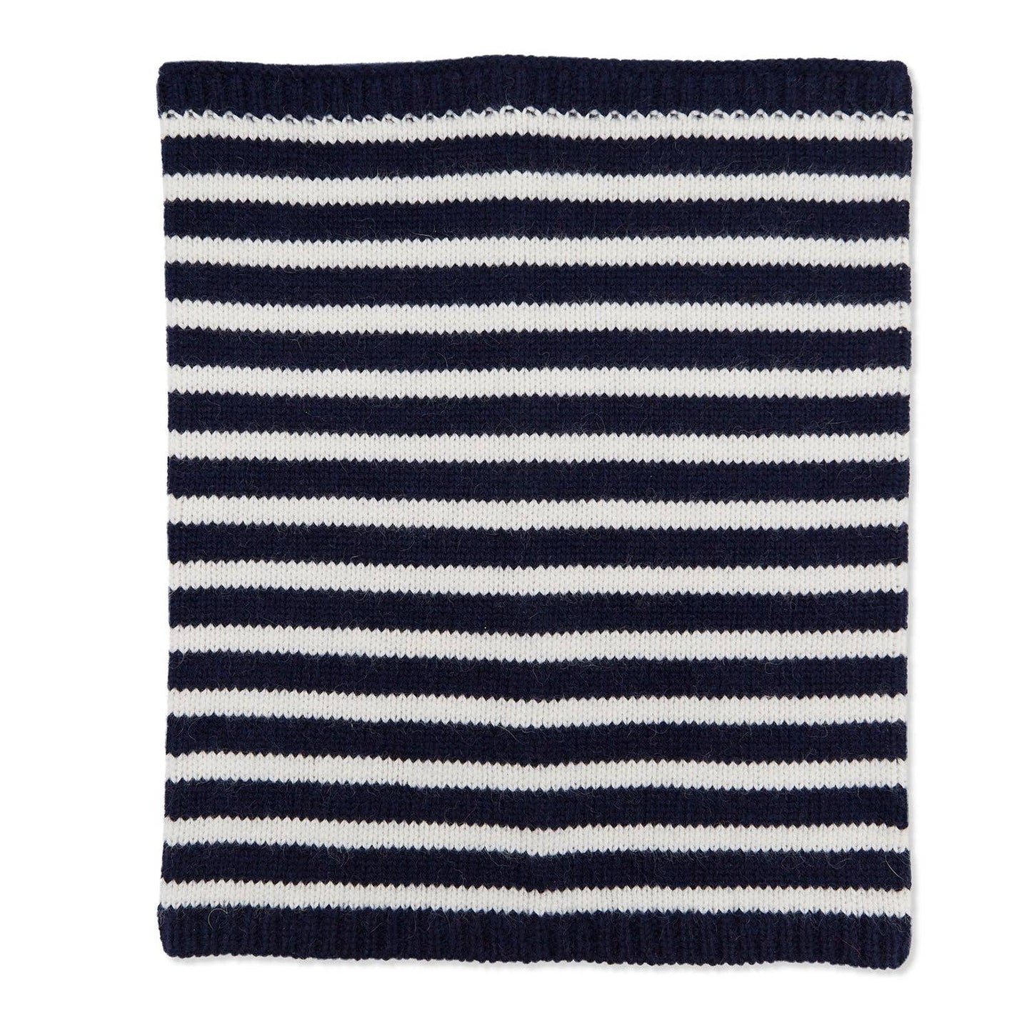 BRETON CASHMERE NECK WARMER - NAVY / WHITE