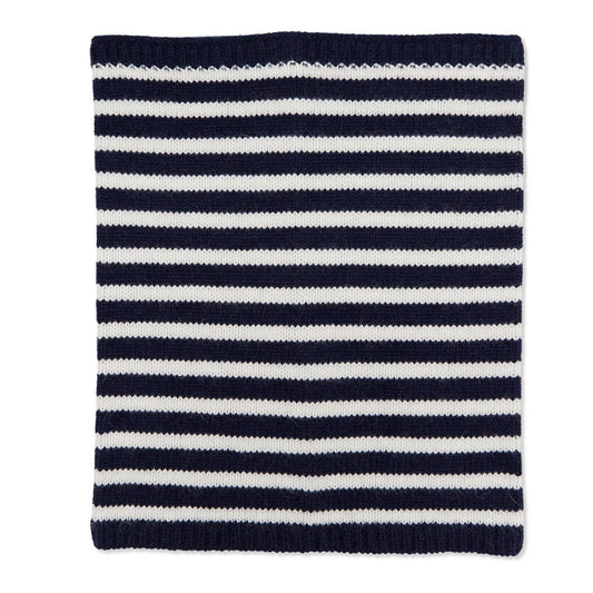 BRETON CASHMERE NECK WARMER - NAVY / WHITE