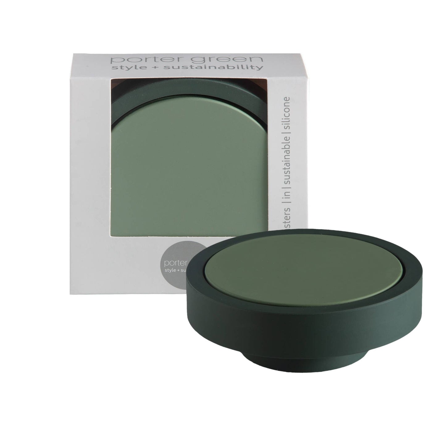 Unbreakable Silicon Coasters – Sage | Olive
