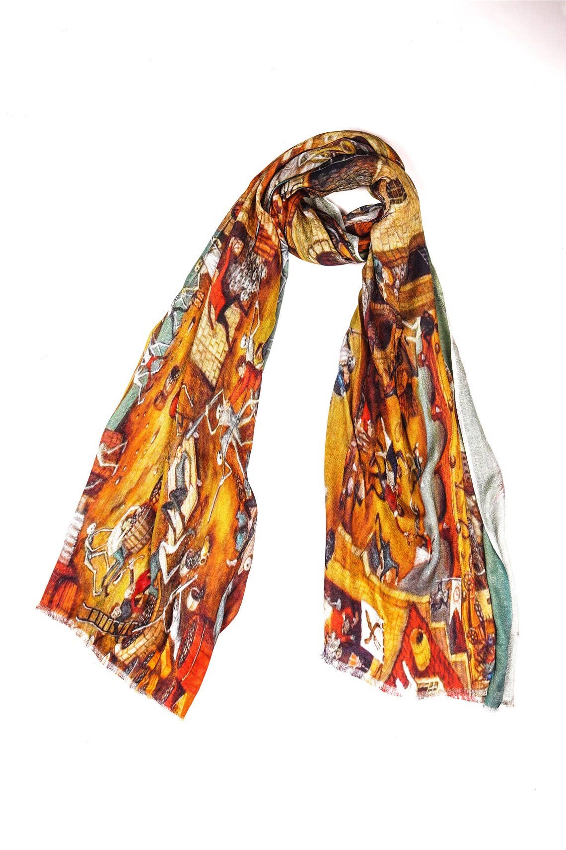 Silk Modal Scarf  luxurious fabric blend - Mustard