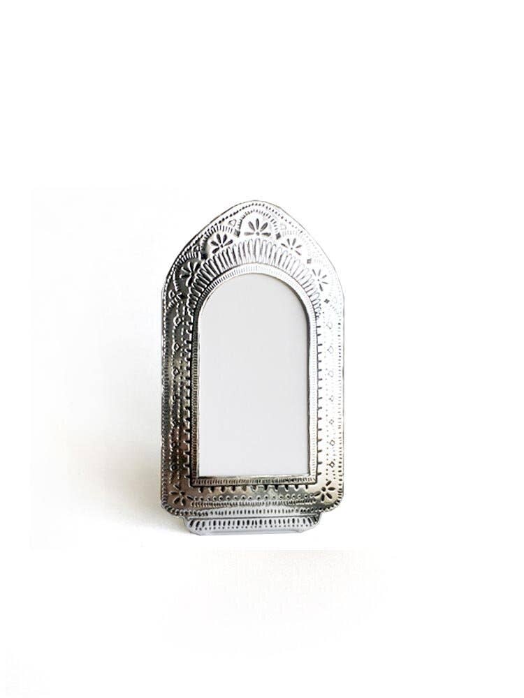 TALL SILVER FAUX TIN FRAME