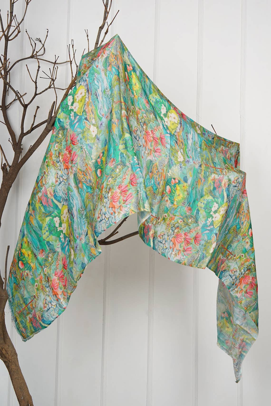 Silk Modal Scarf  luxurious fabric blend - Mint Green