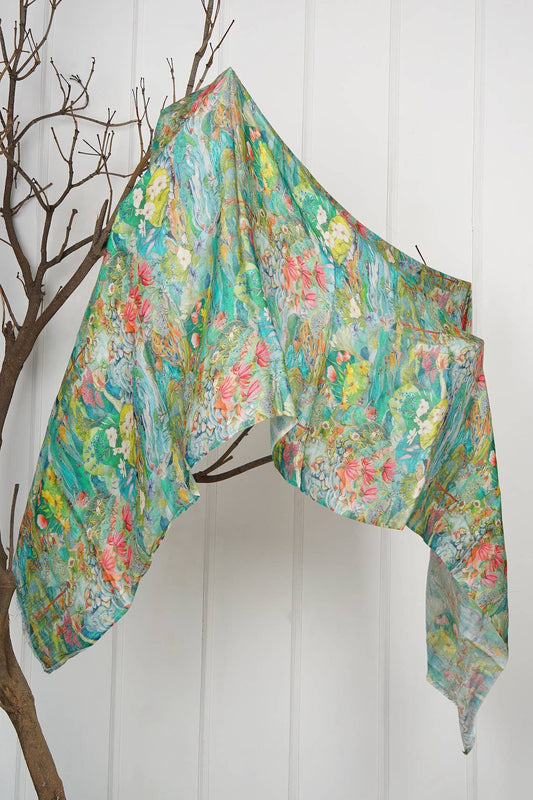 Silk Modal Scarf  luxurious fabric blend - Mint Green