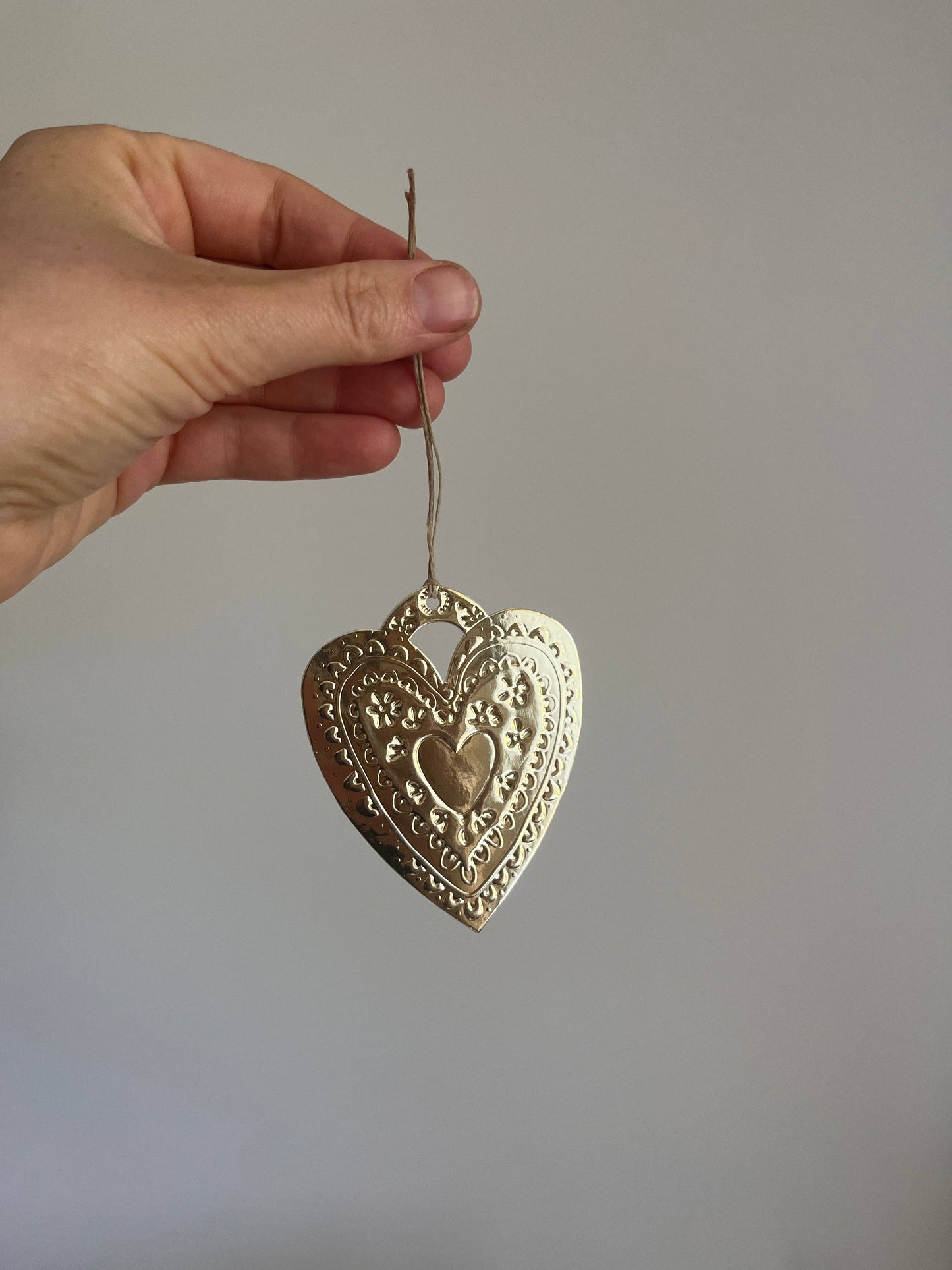 Heart- Faux-tin Ornament - Gold