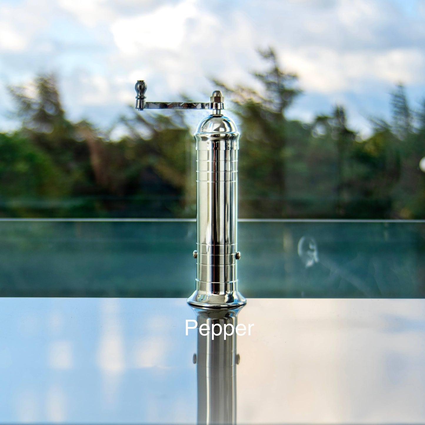 THE ORIGINAL "CHROME MILL' - POLISHED 8" PEPPER GRINDER