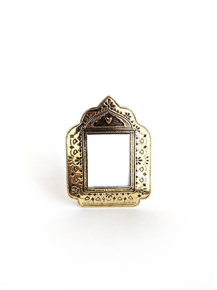 SMALL GOLD FAUX TIN FRAME