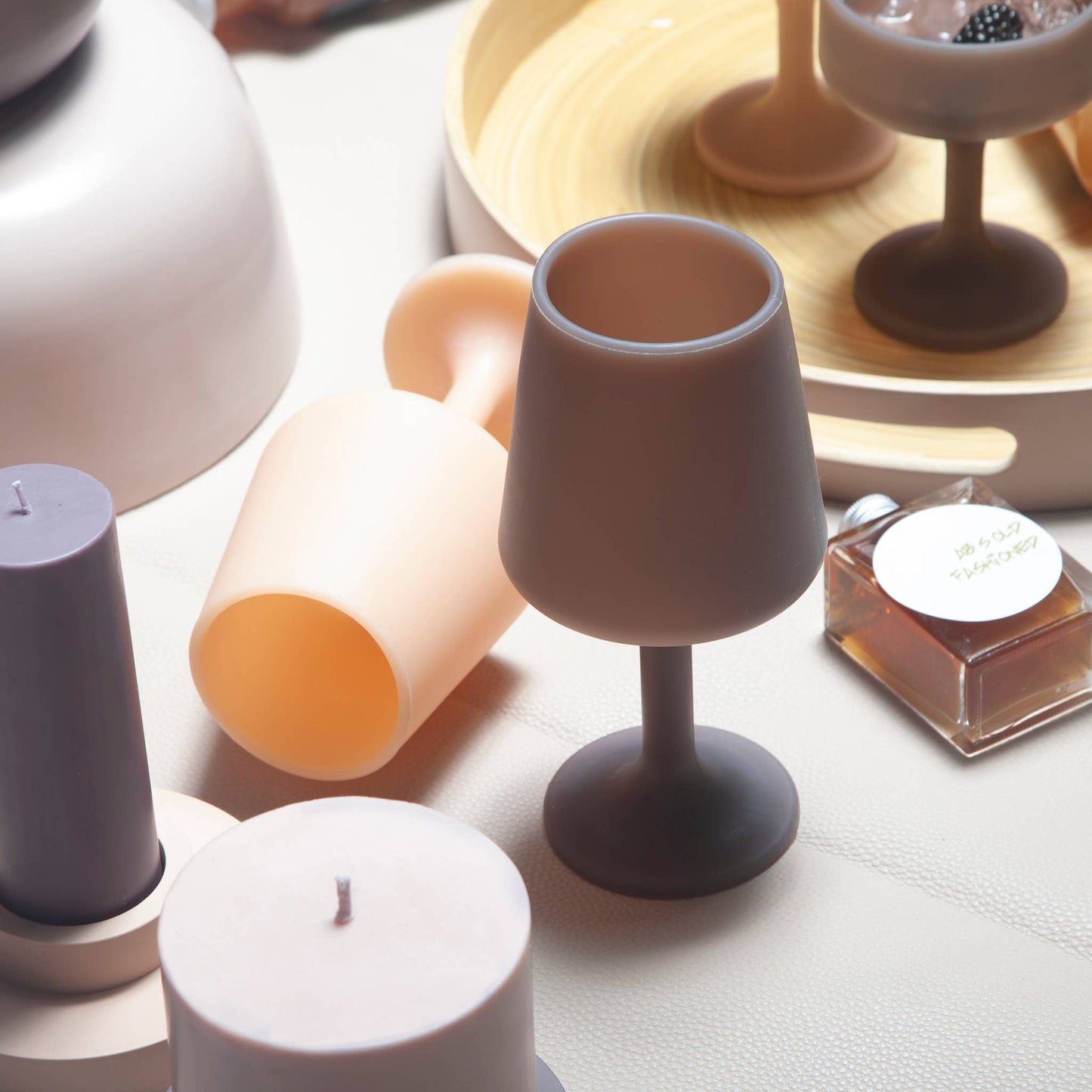 Unbreakable Silicone Wine Glasses – Latte | Donkey