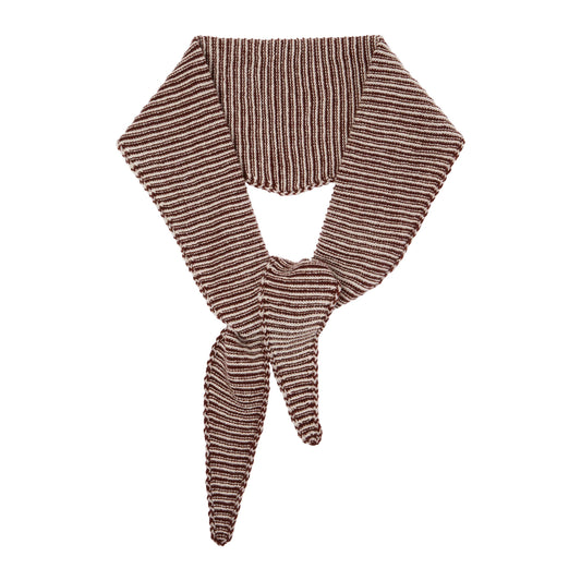 STRIPE BROWN / CAMEL CASHMERE DIAMOND SKINNY SCARF