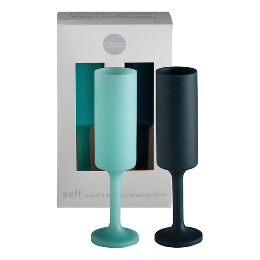 Unbreakable Silicon Champagne Flutes – Mist | Ink