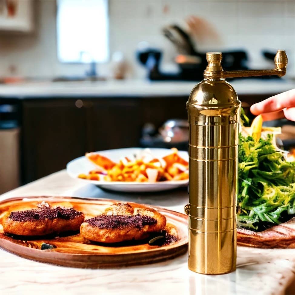 THE ORIGINAL 'SMALL BRASS MILL' - 7" PEPPER GRINDER