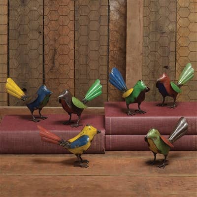 RECLAIMED METAL BIRDS - ASSORTED COLOURS