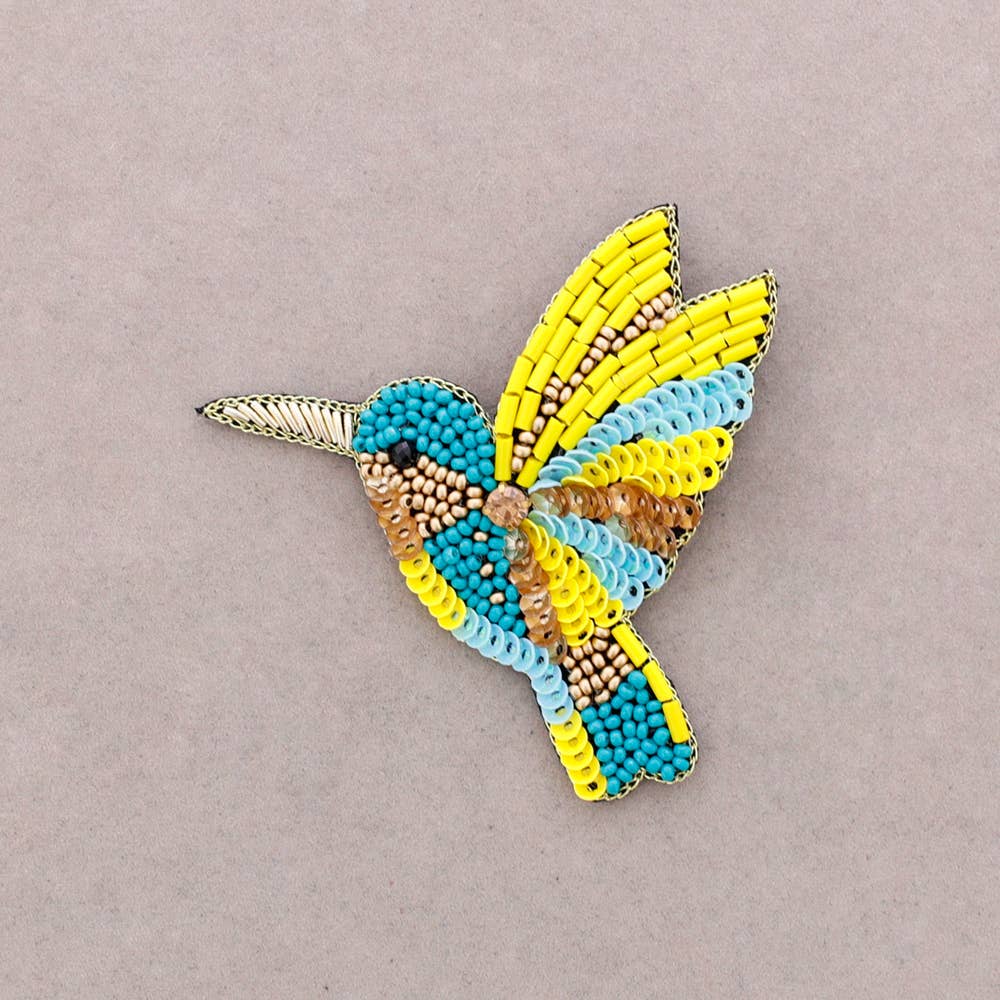 Beaded Bird Brooch