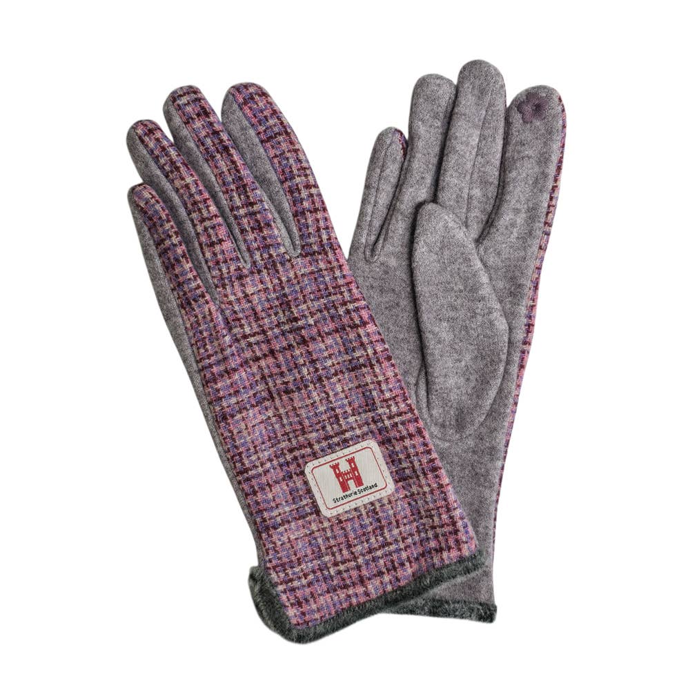 HEATHER TARTAN CHECK GLOVES