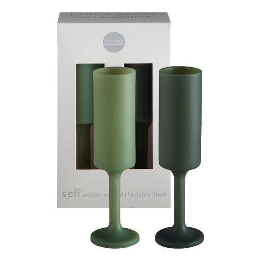 Unbreakable Silicone Champagne Flutes – Sage | Olive