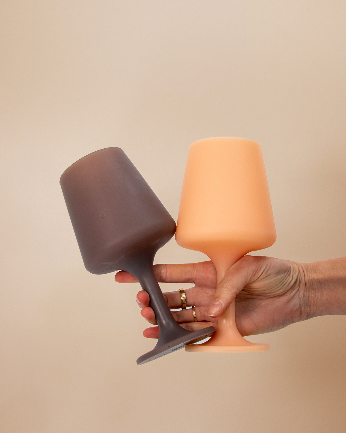 Unbreakable Silicone Wine Glasses – Latte | Donkey