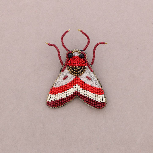Embroidered Insect Brooch with Beads