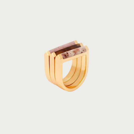 ALEXANDRA RING SET – TORTOISE SHELL