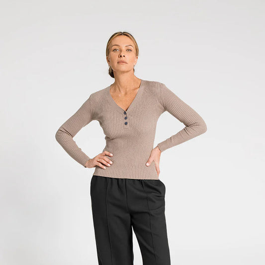 AVA RIB TOP – CAPPUCINO