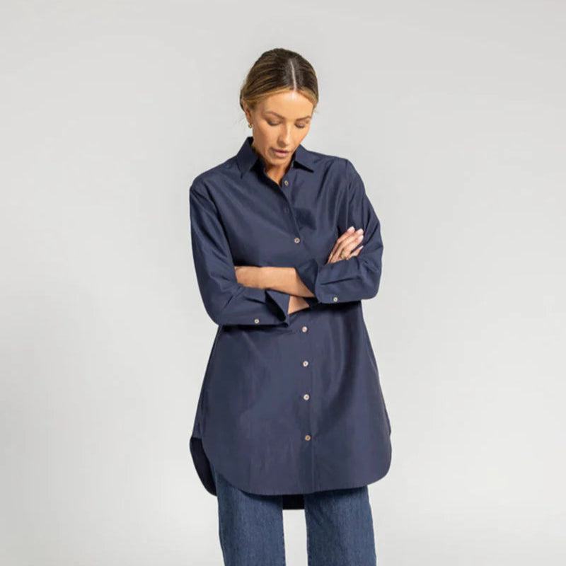 LARA SHIRT DRESS – NAVY