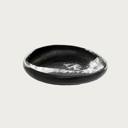 LARGE EARTH BOWL – BLACK MARBLE