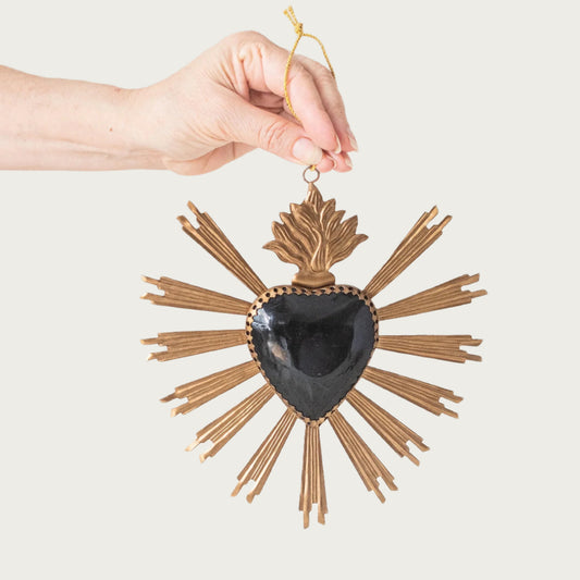 SUNRISE BLACK HEART ORNAMENT